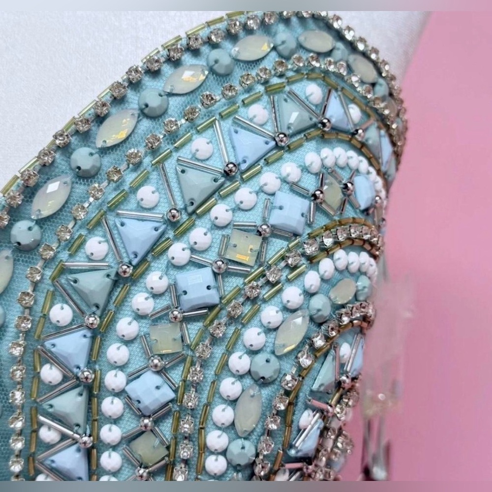 Mac Duggal Beaded Cool Mist Gown - Picture 2 of 9